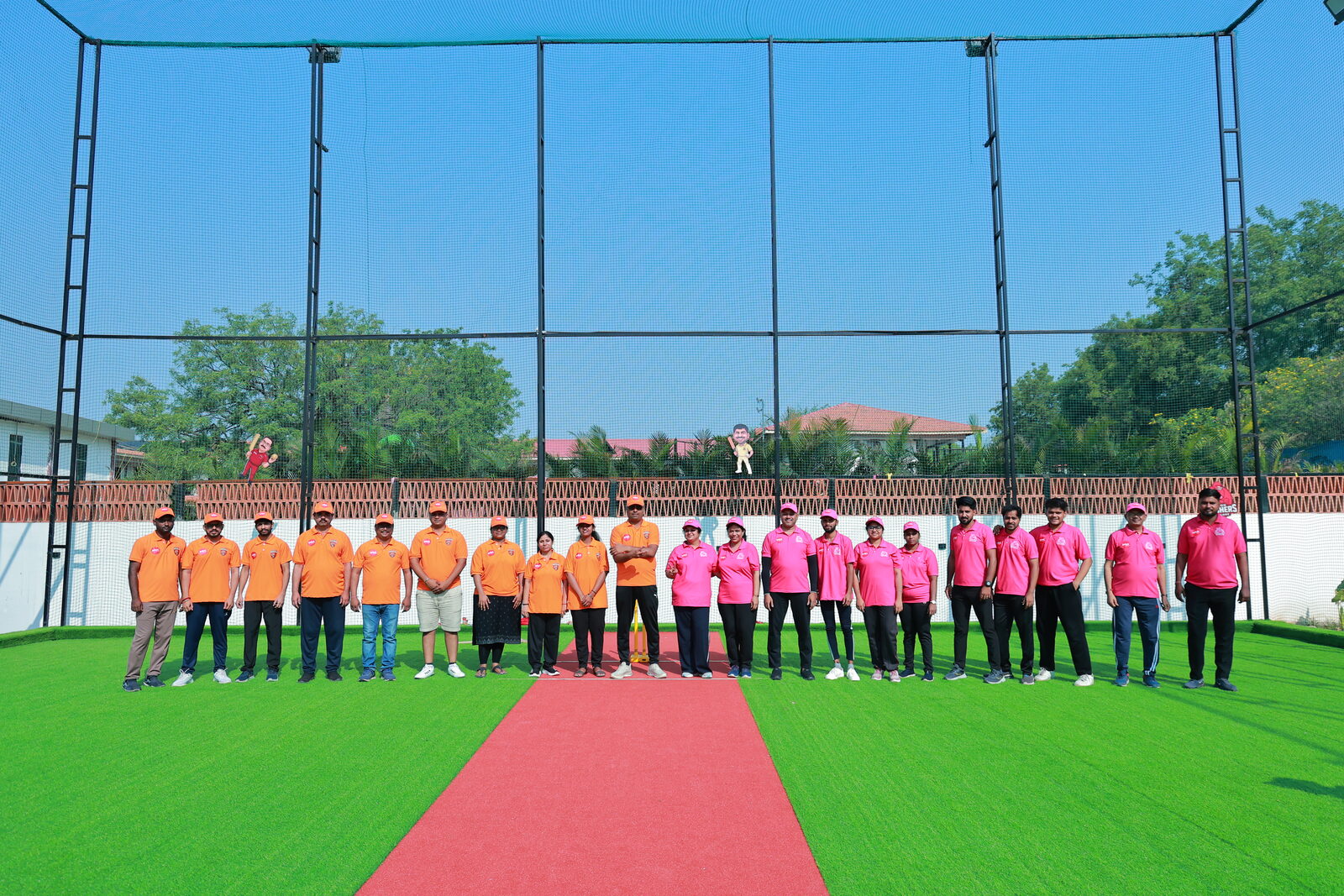 Corporate Cricket Day — Orange & Pink Teams