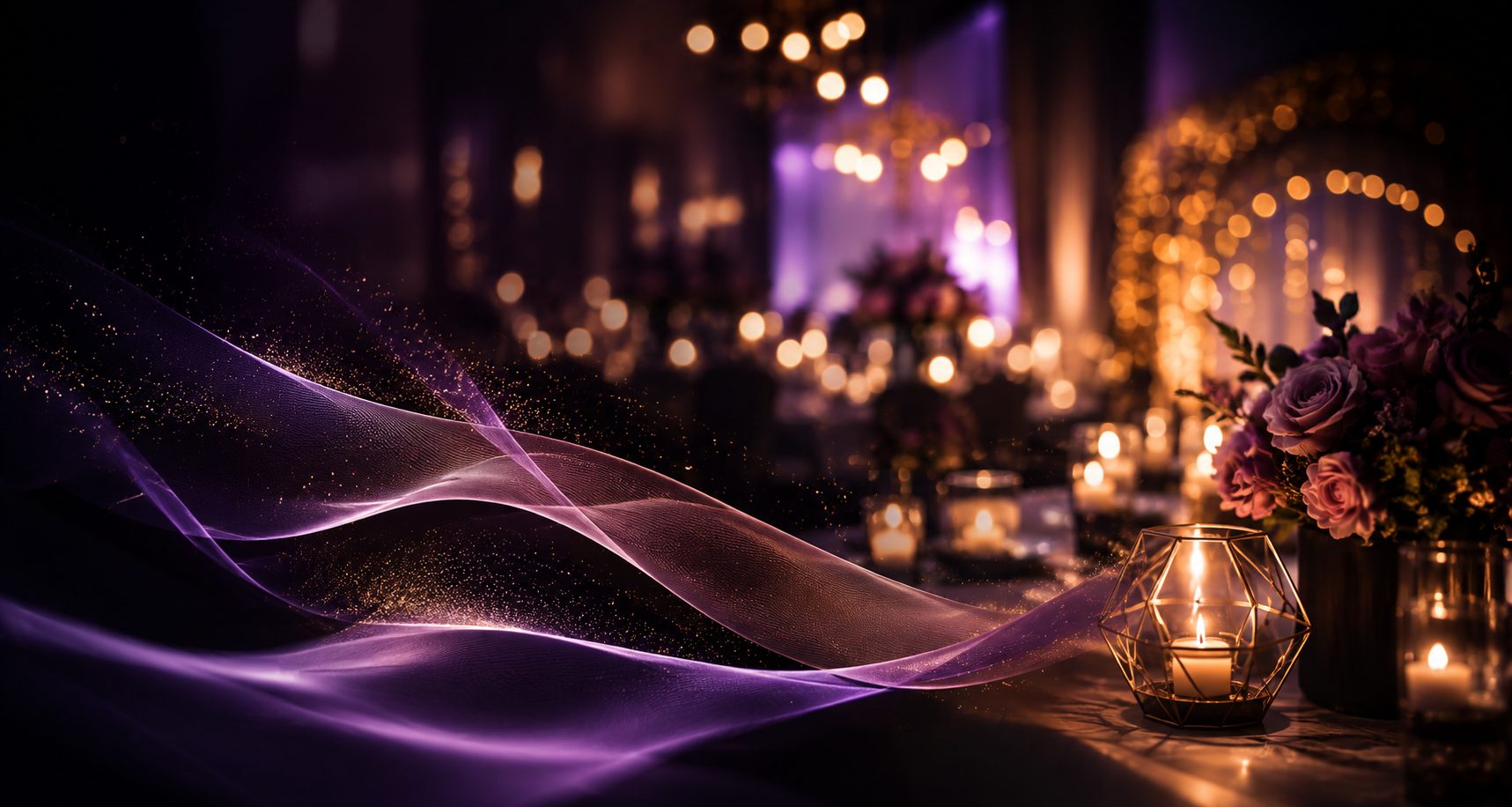 Candlelit reception decor by Kasa Live